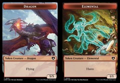 Dragon (0021) // Elemental (0024) Double-Sided Token